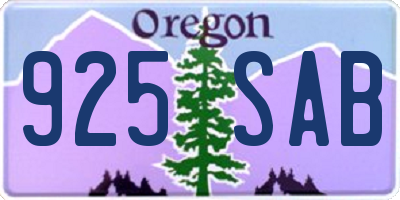 OR license plate 925SAB