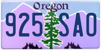 OR license plate 925SAO