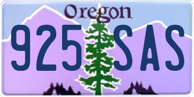 OR license plate 925SAS