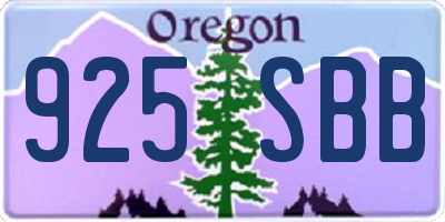 OR license plate 925SBB