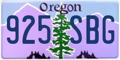OR license plate 925SBG