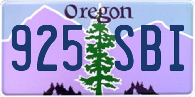 OR license plate 925SBI