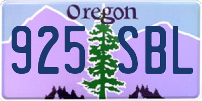 OR license plate 925SBL