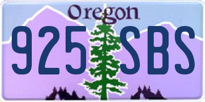 OR license plate 925SBS
