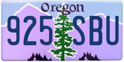 OR license plate 925SBU