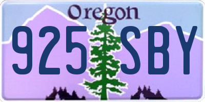 OR license plate 925SBY