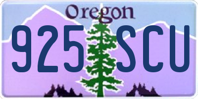 OR license plate 925SCU