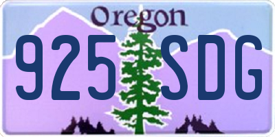 OR license plate 925SDG