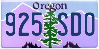OR license plate 925SDO