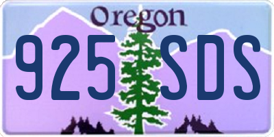 OR license plate 925SDS