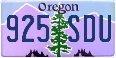 OR license plate 925SDU