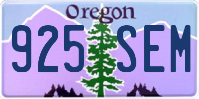 OR license plate 925SEM