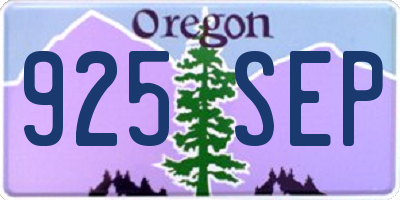 OR license plate 925SEP