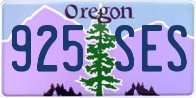 OR license plate 925SES
