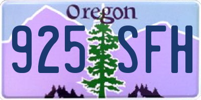 OR license plate 925SFH