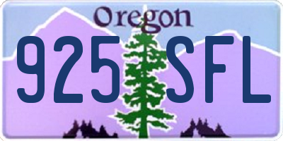 OR license plate 925SFL