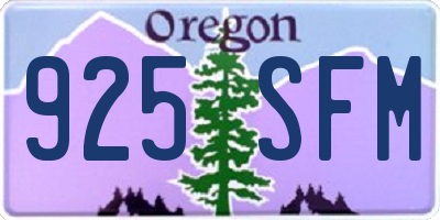 OR license plate 925SFM