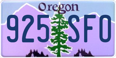 OR license plate 925SFO