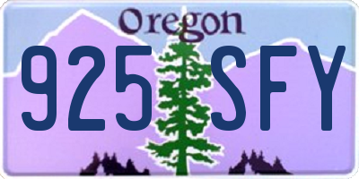 OR license plate 925SFY