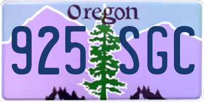 OR license plate 925SGC