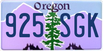 OR license plate 925SGK