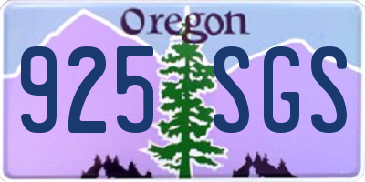 OR license plate 925SGS