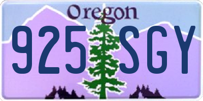 OR license plate 925SGY