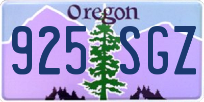 OR license plate 925SGZ