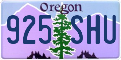 OR license plate 925SHU
