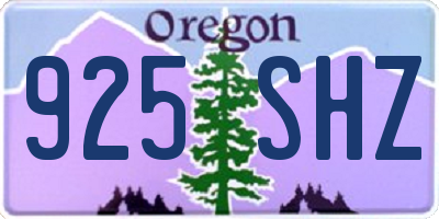 OR license plate 925SHZ
