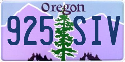 OR license plate 925SIV