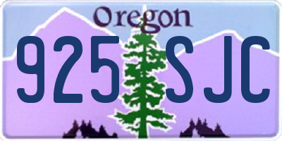 OR license plate 925SJC