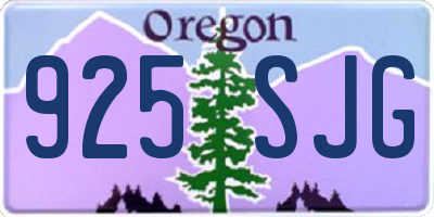 OR license plate 925SJG