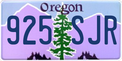OR license plate 925SJR