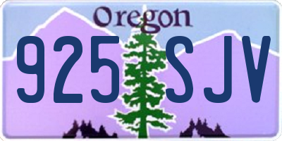 OR license plate 925SJV