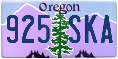 OR license plate 925SKA