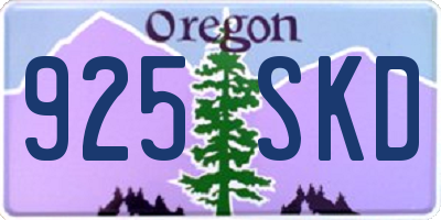 OR license plate 925SKD