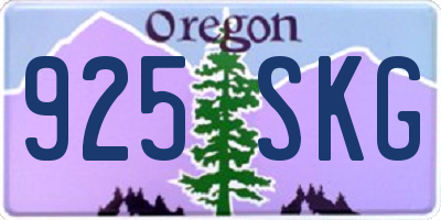OR license plate 925SKG