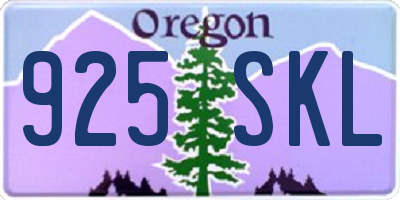 OR license plate 925SKL