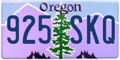 OR license plate 925SKQ