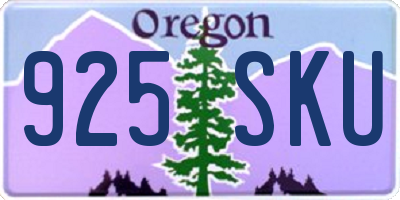 OR license plate 925SKU