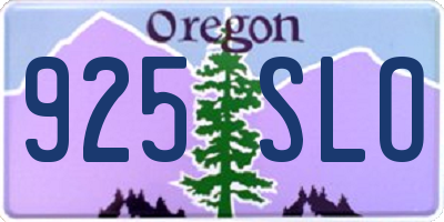 OR license plate 925SLO