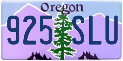 OR license plate 925SLU
