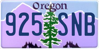 OR license plate 925SNB
