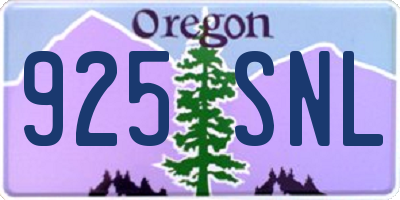 OR license plate 925SNL