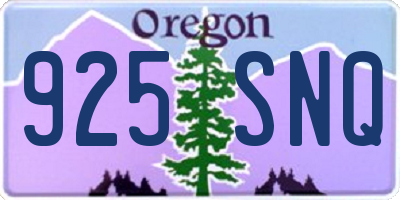 OR license plate 925SNQ