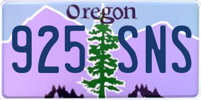 OR license plate 925SNS