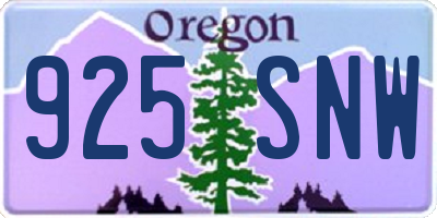 OR license plate 925SNW