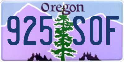 OR license plate 925SOF
