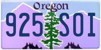 OR license plate 925SOI